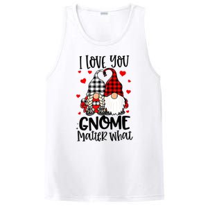 I Love You Gnome Matter What Buffalo Plaid Valentine's Day PosiCharge Competitor Tank