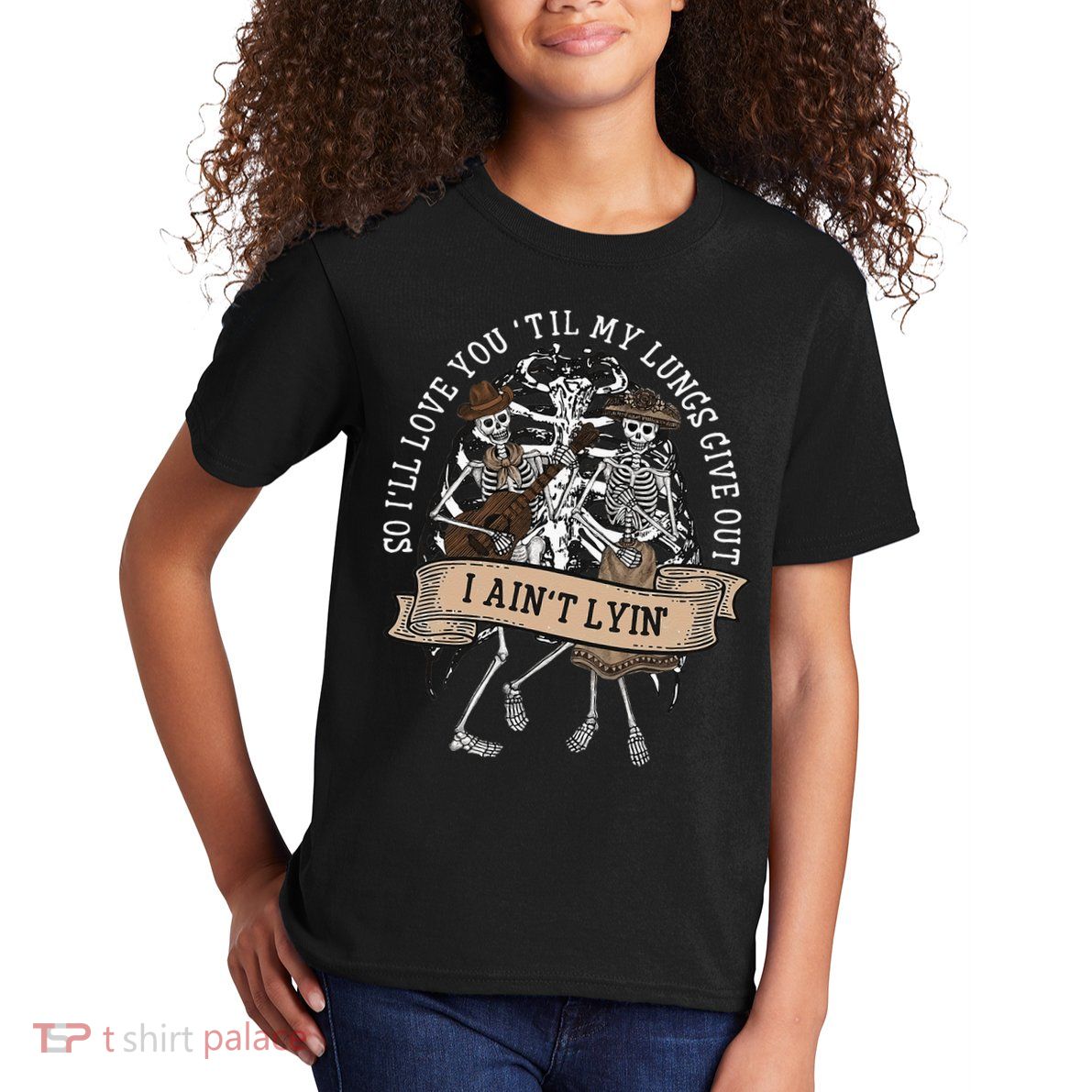 Ill Love You Till My Lungs Give Out A Aint Line Western Kids T-Shirt