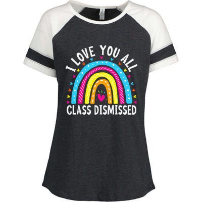 I Love You All Class Dismissed Teacher Enza Ladies Jersey Colorblock Tee