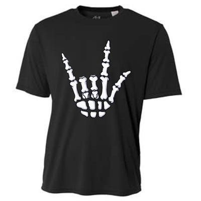 I Love You Sign Language Skeleton Hand ASL Halloween Costume Cooling Performance Crew T-Shirt