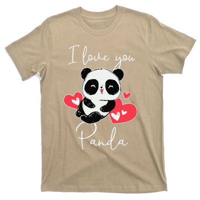 I Love You Panda Cute Valentine's Day Kawaii Panda Gift T-Shirt