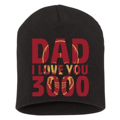 I Love You Dad 3000 Time Vintage Retro Hero G Fathers Day Gift Short Acrylic Beanie