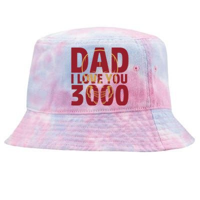 I Love You Dad 3000 Time Vintage Retro Hero G Fathers Day Gift Tie-Dyed Bucket Hat