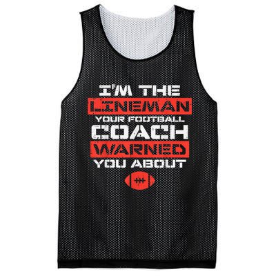 Im Lineman Your American Football Coach Warned Funny Sports Mesh Reversible Basketball Jersey Tank