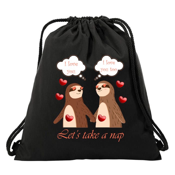 I Love You Let's Take A Nap Drawstring Bag