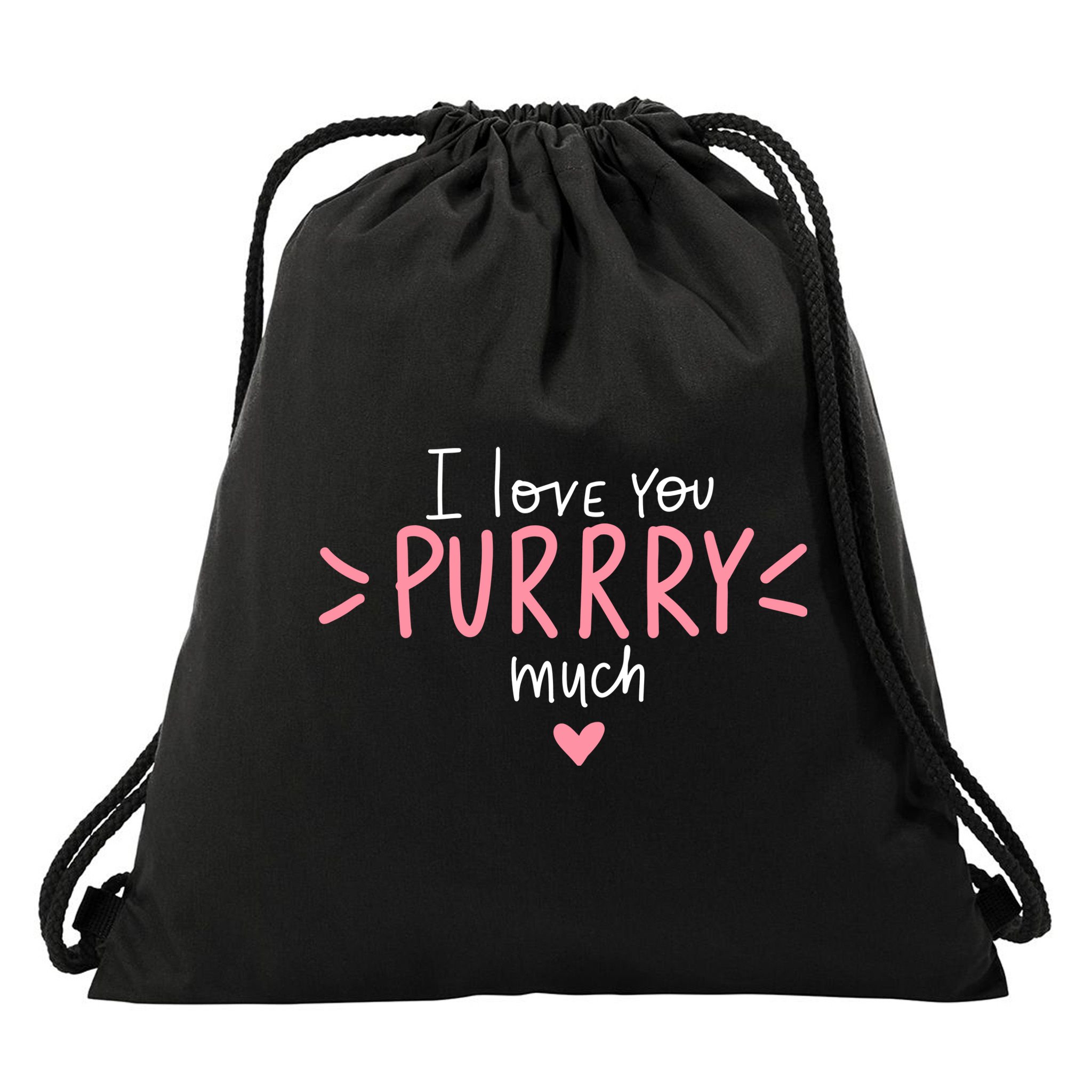 I Love You Purry Much Cute Gift Drawstring Bag