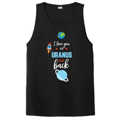 I Love You To The Uranus And Back Funny Science Space Planet Premium PosiCharge Competitor Tank