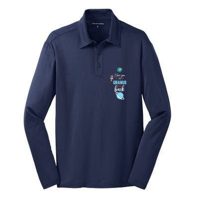 I Love You To The Uranus And Back Funny Science Space Planet Premium Silk Touch Performance Long Sleeve Polo