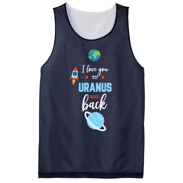 I Love You To The Uranus And Back Funny Science Space Planet Premium Mesh Reversible Basketball Jersey Tank