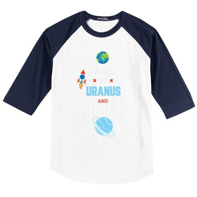 I Love You To The Uranus And Back Funny Science Space Planet Premium Baseball Sleeve Shirt