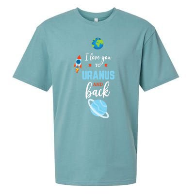 I Love You To The Uranus And Back Funny Science Space Planet Premium Sueded Cloud Jersey T-Shirt