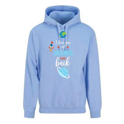 I Love You To The Uranus And Back Funny Science Space Planet Premium Unisex Surf Hoodie