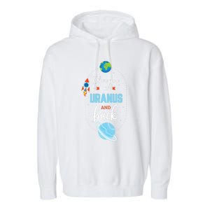 I Love You To The Uranus And Back Funny Science Space Planet Premium Garment-Dyed Fleece Hoodie