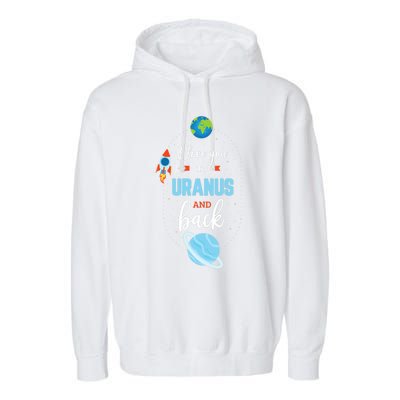 I Love You To The Uranus And Back Funny Science Space Planet Premium Garment-Dyed Fleece Hoodie