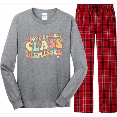 I Love You All Class Dismissed Groovy Teacher Last Day Long Sleeve Pajama Set