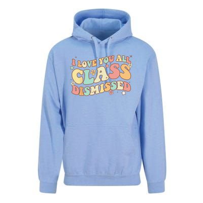 I Love You All Class Dismissed Groovy Teacher Last Day Unisex Surf Hoodie