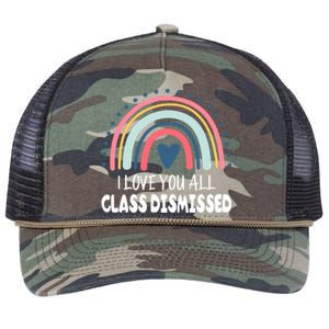 I Love You All Class Dismissed Teacher Gift Retro Rope Trucker Hat Cap