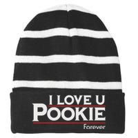 I Love You Pookie Forever Striped Beanie with Solid Band