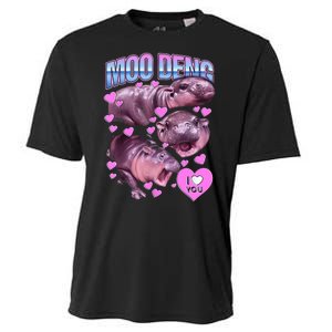 I Love You Moo Deng Cute Funny Hippo Cooling Performance Crew T-Shirt