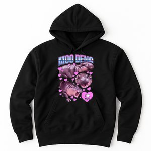 I Love You Moo Deng Cute Funny Hippo Hoodie