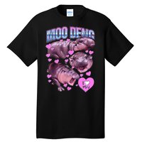 I Love You Moo Deng Cute Funny Hippo Tall T-Shirt