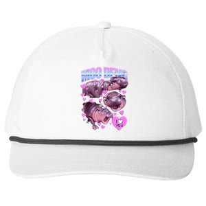 I Love You Moo Deng Cute Funny Hippo Snapback Five-Panel Rope Hat