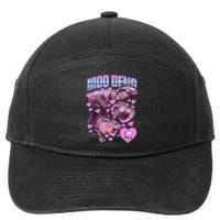 I Love You Moo Deng Cute Funny Hippo 7-Panel Snapback Hat