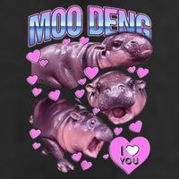 I Love You Moo Deng Cute Funny Hippo Adult Drive Performance Visor