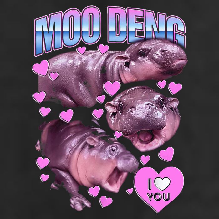 I Love You Moo Deng Cute Funny Hippo Adult Drive Performance Visor