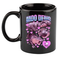 I Love You Moo Deng Cute Funny Hippo 11oz C Handle Ceramic Mug