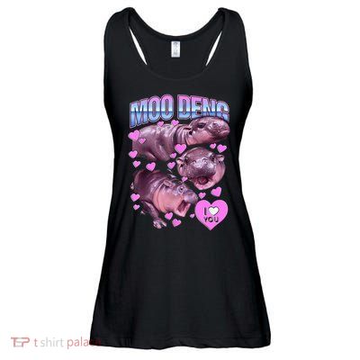 I Love You Moo Deng Cute Funny Hippo Ladies Essential Flowy Tank