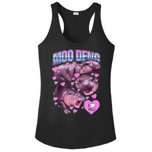 I Love You Moo Deng Cute Funny Hippo Ladies PosiCharge Competitor Racerback Tank