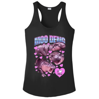 I Love You Moo Deng Cute Funny Hippo Ladies PosiCharge Competitor Racerback Tank