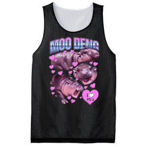 I Love You Moo Deng Cute Funny Hippo Mesh Reversible Basketball Jersey Tank