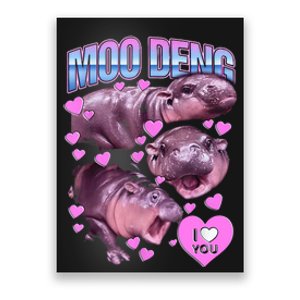 I Love You Moo Deng Cute Funny Hippo Poster