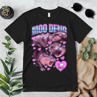 I Love You Moo Deng Cute Funny Hippo Premium T-Shirt