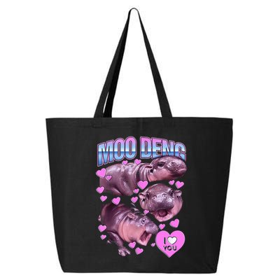 I Love You Moo Deng Cute Funny Hippo 25L Jumbo Tote