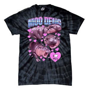 I Love You Moo Deng Cute Funny Hippo Tie-Dye T-Shirt