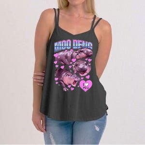 I Love You Moo Deng Cute Funny Hippo Women's Strappy Tank