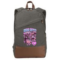I Love You Moo Deng Cute Funny Hippo Cotton Canvas Backpack