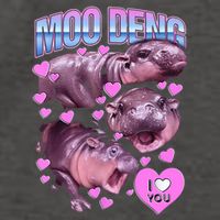 I Love You Moo Deng Cute Funny Hippo Vector Backpack