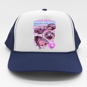 I Love You Moo Deng Cute Funny Hippo Trucker Hat