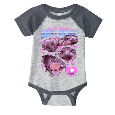 I Love You Moo Deng Cute Funny Hippo Infant Baby Jersey Bodysuit