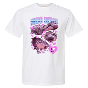 I Love You Moo Deng Cute Funny Hippo Garment-Dyed Heavyweight T-Shirt