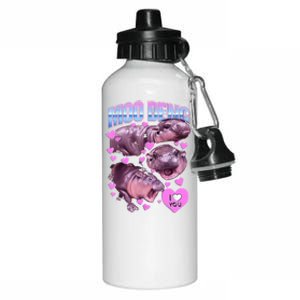 I Love You Moo Deng Cute Funny Hippo Aluminum Water Bottle