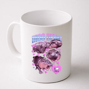 I Love You Moo Deng Cute Funny Hippo Coffee Mug