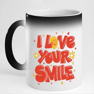 I Love Your Smile Happy Cute Gift 11oz Black Color Changing Mug