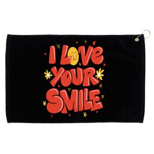 I Love Your Smile Happy Cute Gift Grommeted Golf Towel