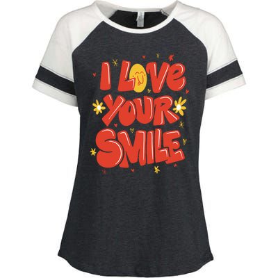 I Love Your Smile Happy Cute Gift Enza Ladies Jersey Colorblock Tee