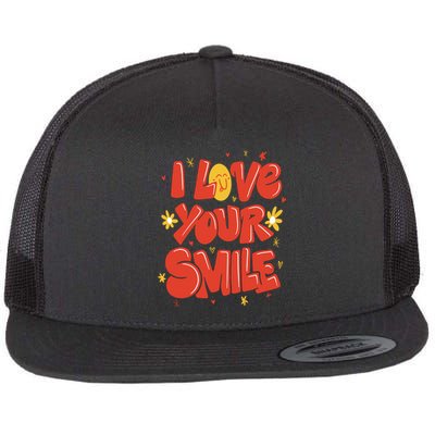 I Love Your Smile Happy Cute Gift Flat Bill Trucker Hat